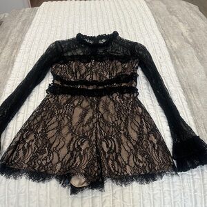 Alexis Black Lace Romper
